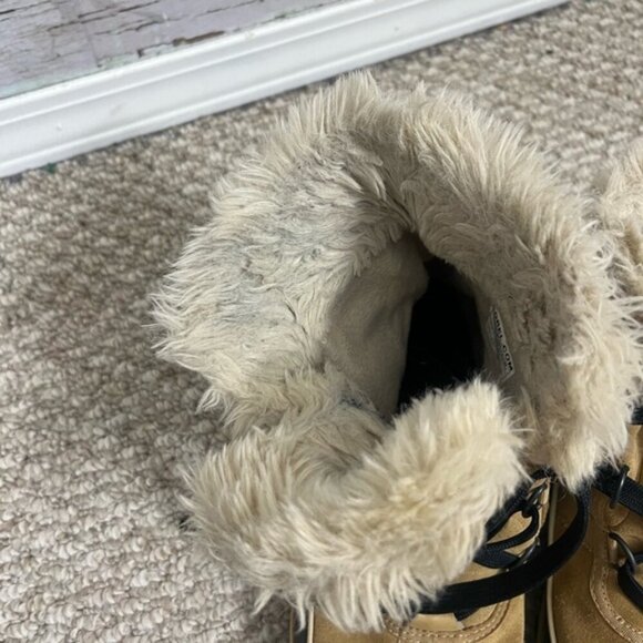 SOREL Tivoli II Women’s Tan Leather Lace Up Winter Snow Boots Size 10 - Picture 4 of 11